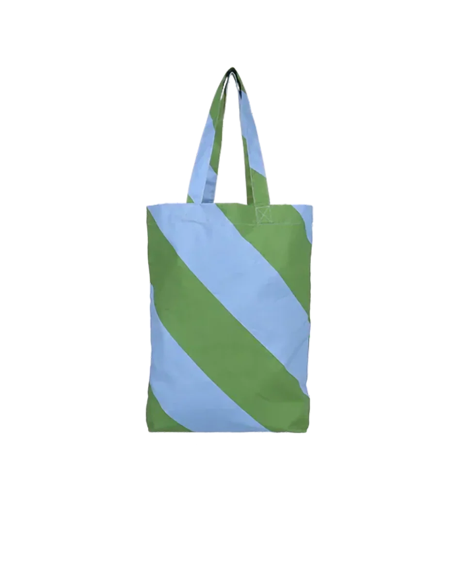 Kado Design Tragetasche aus Baumwolle • Diagonale Streifen Grün/Blau – Bild 3