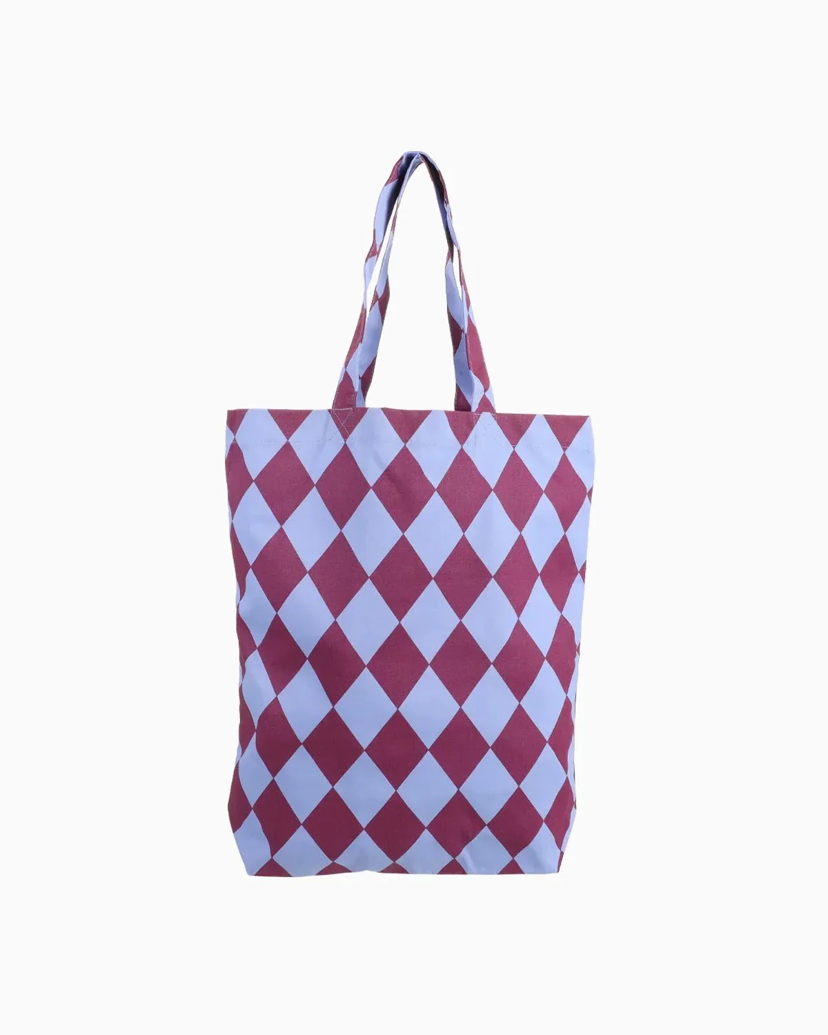 Tragetasche aus Baumwolle • Blau / Lila kariert – Bild 3