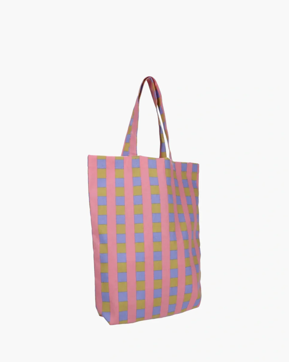 Tragetasche aus Baumwolle • Blau/Grün/Rosa – Bild 2