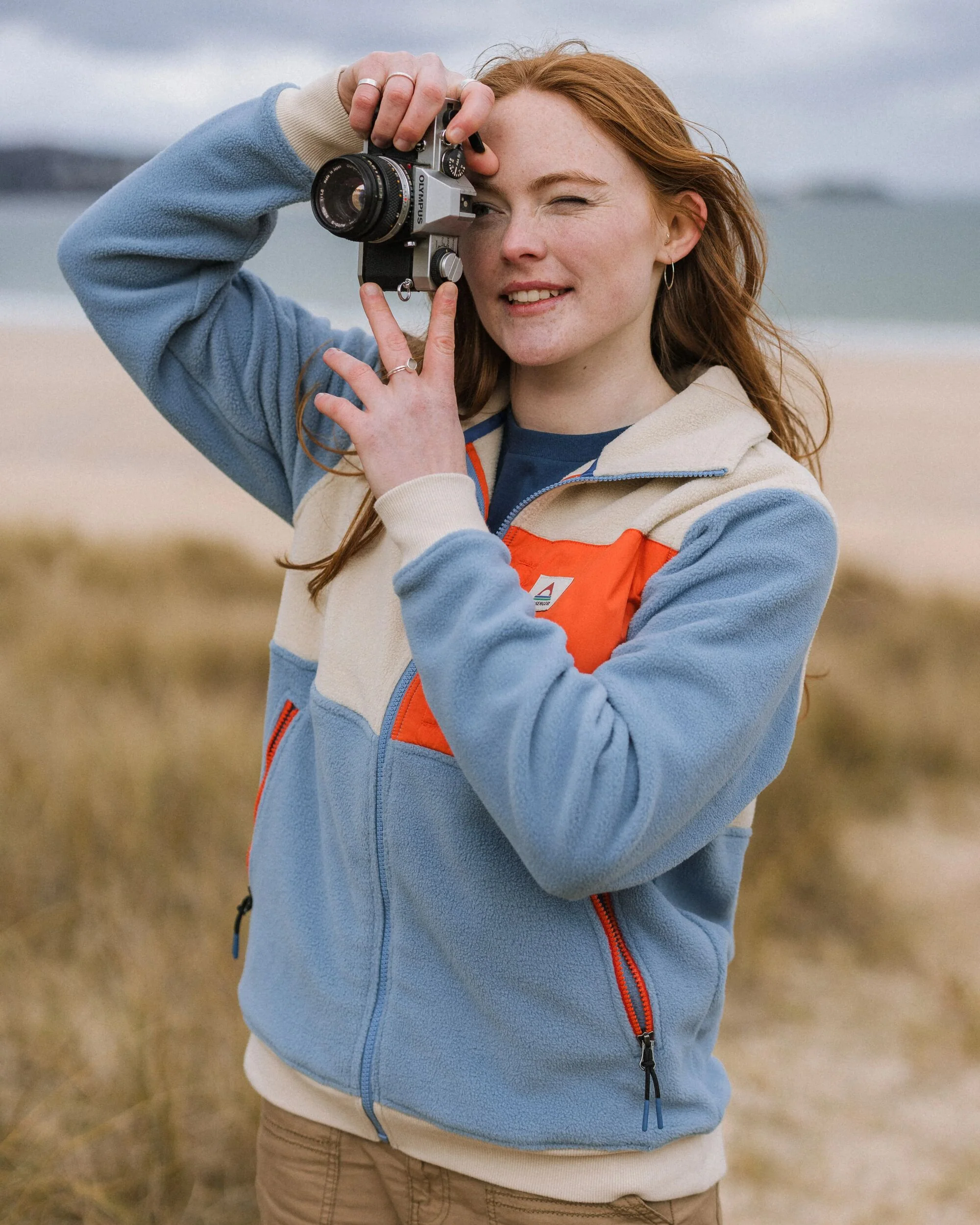 Caspian Polar-Fleece - Verblasstes Denim