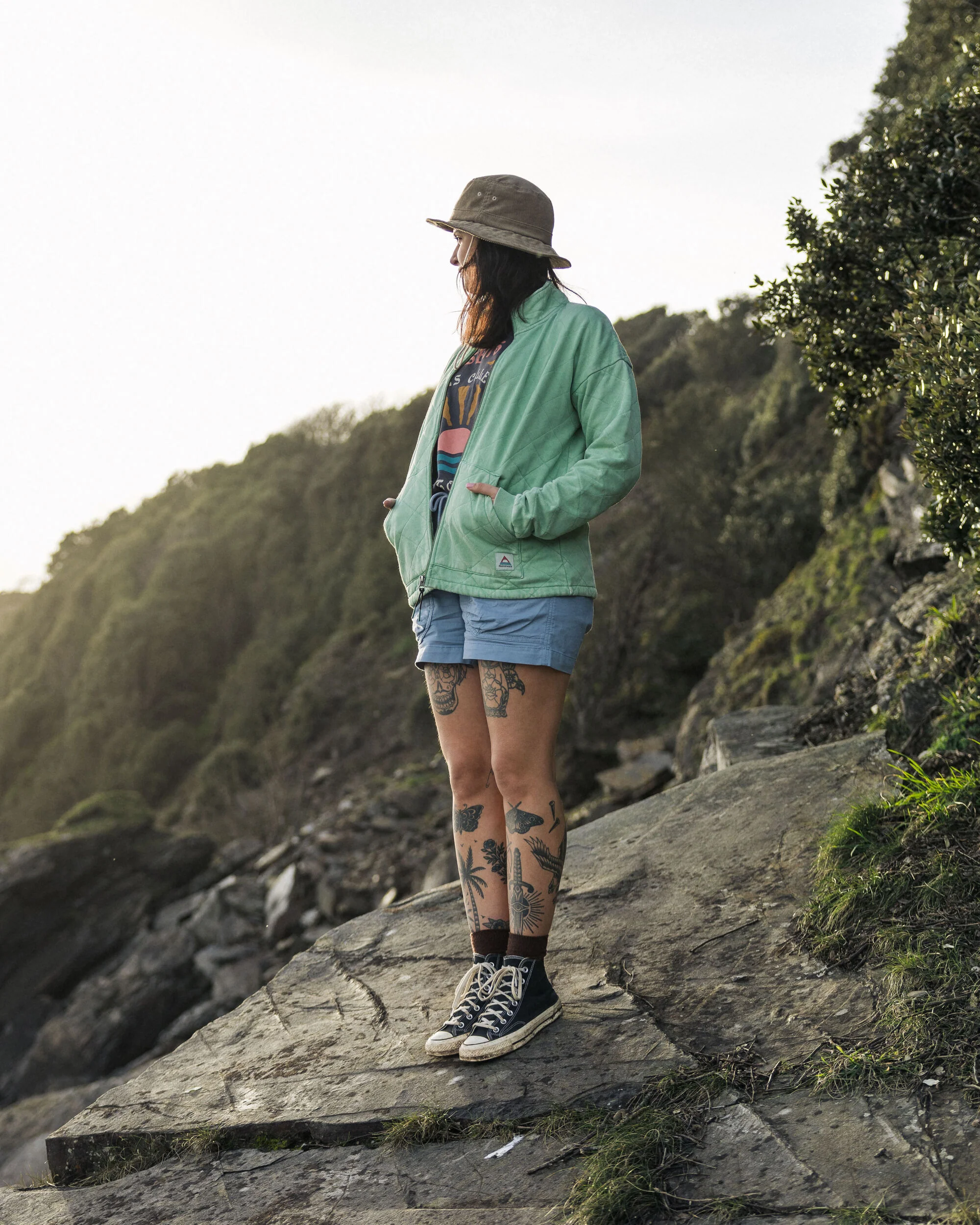 Clementine Gesteppte Reißverschlussjacke - Grüne Fichte – Bild 4