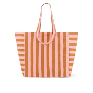 ELISA Einkaufstasche • Stripes Caramel/Strawberry