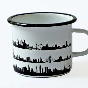 44spaces City Skyline Emaille Tasse / Mug