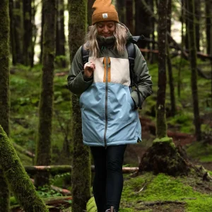 Lumi Farbblock Parka - Verblasstes Denim