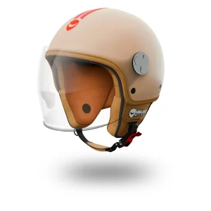 Helmo Milano Jethelm Veloce, ABS, ocker, rot, matt, Herstellerfarbe: burgundy, ECE 22.06 Ausführung: Demi Jet