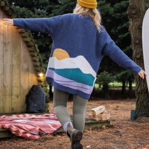 Vista Strickcardigan - Dunkler Denim